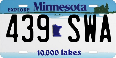 MN license plate 439SWA