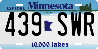 MN license plate 439SWR