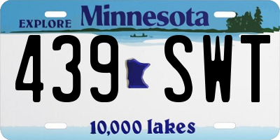 MN license plate 439SWT