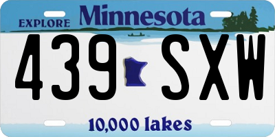 MN license plate 439SXW