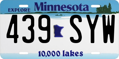 MN license plate 439SYW