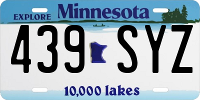 MN license plate 439SYZ