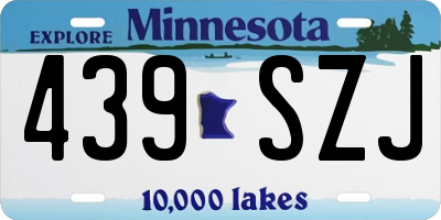 MN license plate 439SZJ