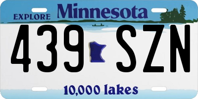 MN license plate 439SZN