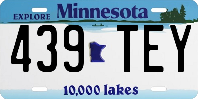MN license plate 439TEY