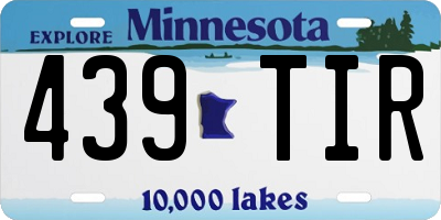 MN license plate 439TIR