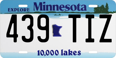 MN license plate 439TIZ