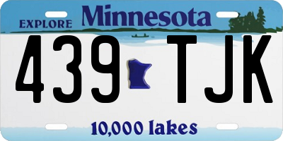 MN license plate 439TJK