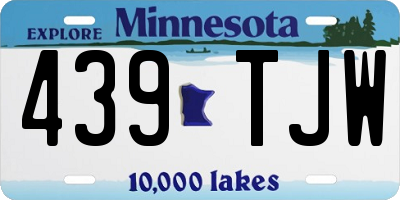 MN license plate 439TJW