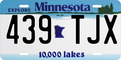 MN license plate 439TJX
