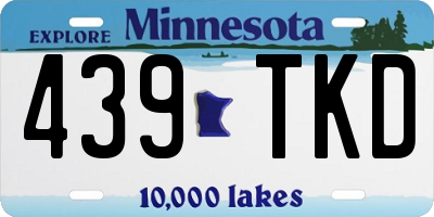 MN license plate 439TKD