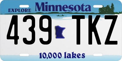 MN license plate 439TKZ