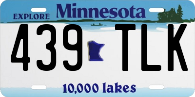 MN license plate 439TLK
