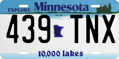 MN license plate 439TNX