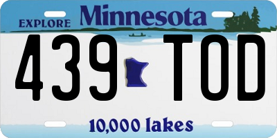 MN license plate 439TOD