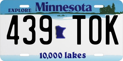 MN license plate 439TOK