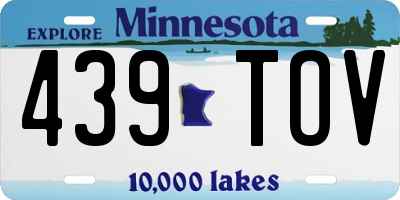 MN license plate 439TOV