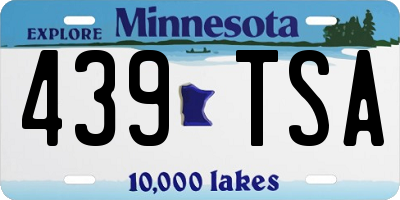 MN license plate 439TSA