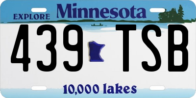 MN license plate 439TSB