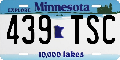 MN license plate 439TSC