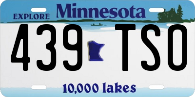 MN license plate 439TSO
