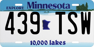 MN license plate 439TSW
