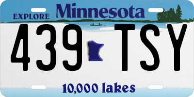 MN license plate 439TSY