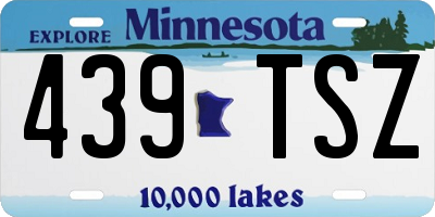 MN license plate 439TSZ
