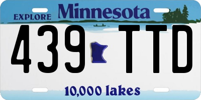 MN license plate 439TTD