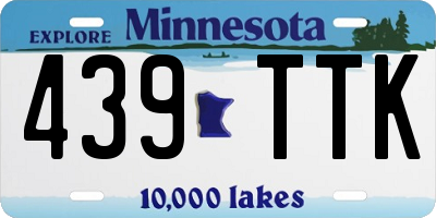 MN license plate 439TTK