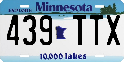 MN license plate 439TTX
