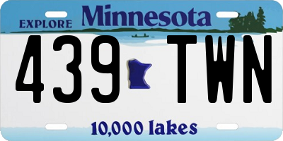 MN license plate 439TWN