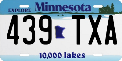 MN license plate 439TXA