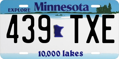 MN license plate 439TXE