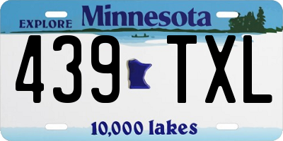 MN license plate 439TXL