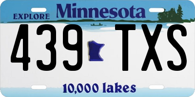MN license plate 439TXS