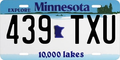 MN license plate 439TXU