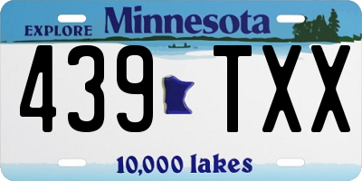 MN license plate 439TXX