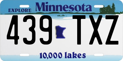 MN license plate 439TXZ