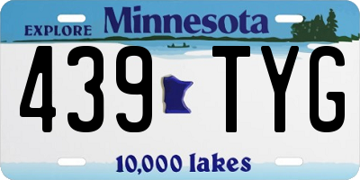 MN license plate 439TYG
