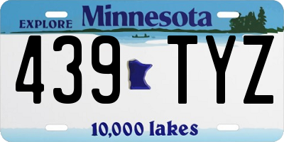 MN license plate 439TYZ