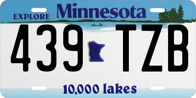 MN license plate 439TZB