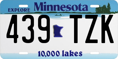 MN license plate 439TZK