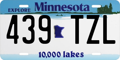 MN license plate 439TZL