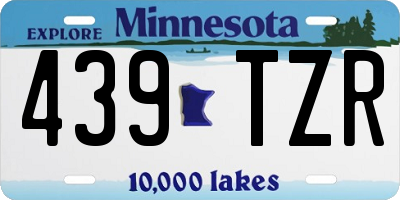 MN license plate 439TZR