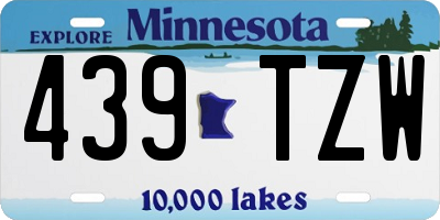 MN license plate 439TZW
