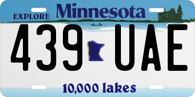 MN license plate 439UAE