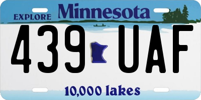 MN license plate 439UAF