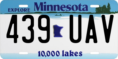 MN license plate 439UAV