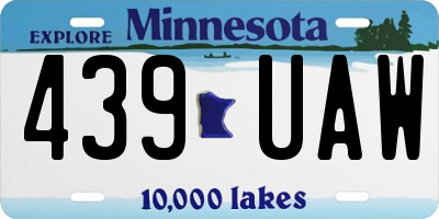 MN license plate 439UAW